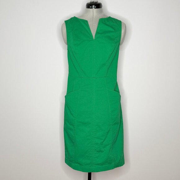 Boden Dresses & Skirts - Boden Kelly Green Sleeveless V-Neck Cotton Sheath Dress with Pockets